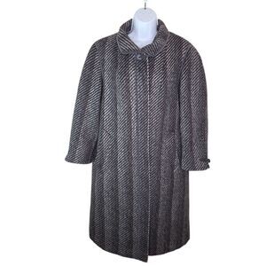 Gotz Modelle Vintage Wool Chic Herringbone Coat Jacket Size 38